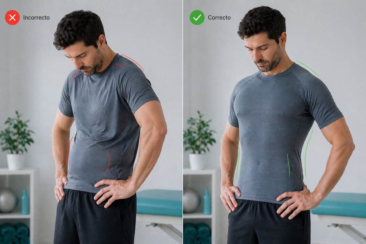 Hipopresivos correcto vs incorrecto: postura, hombros y cuello